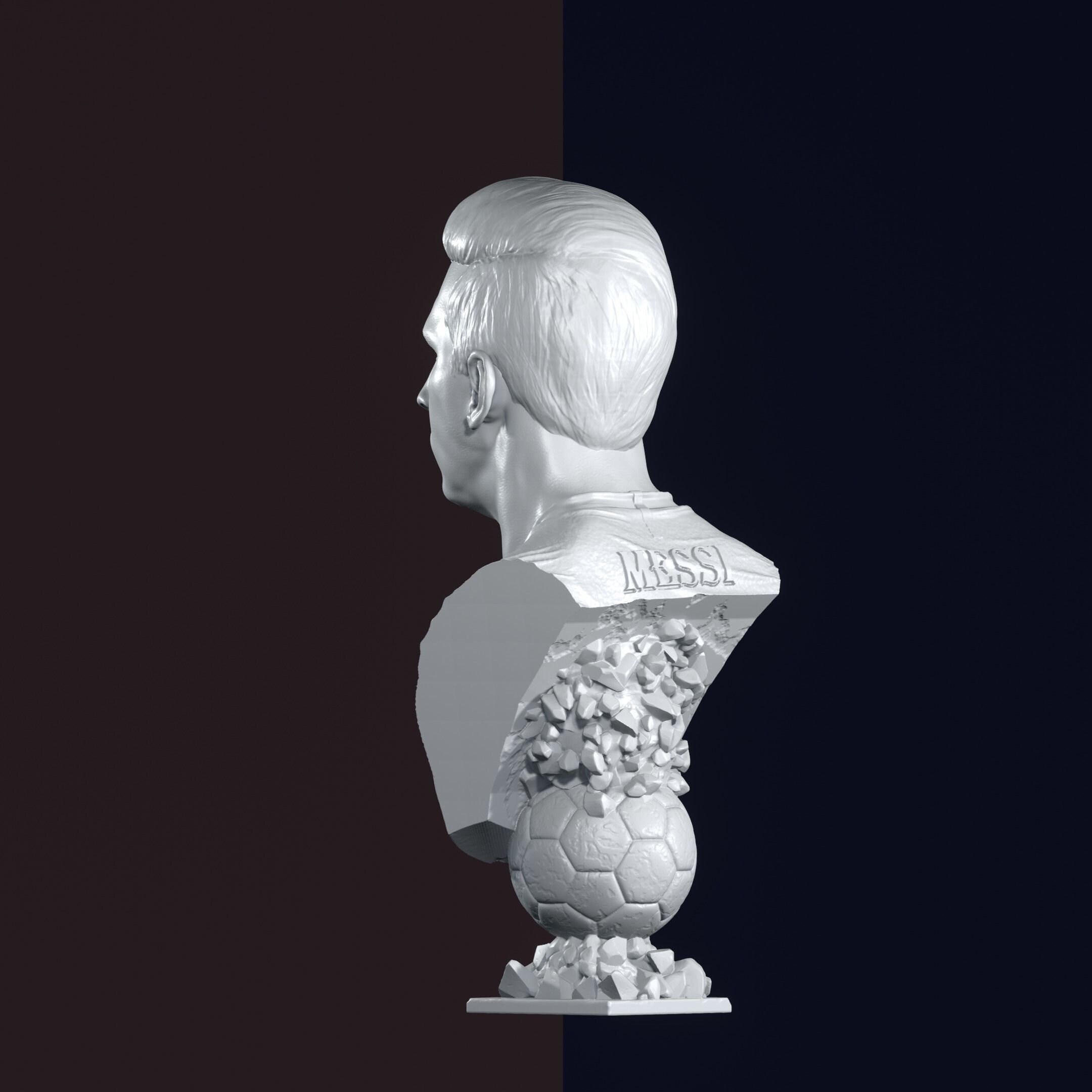 LIONEL MESSI 3D Printed BUST Sculpture, Famous Argentinian Football ...