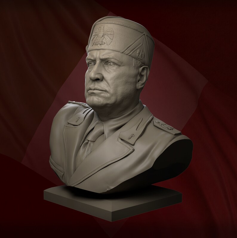 Benito Mussolini 3D Sculpture Italian Fascist Dictator Etsy