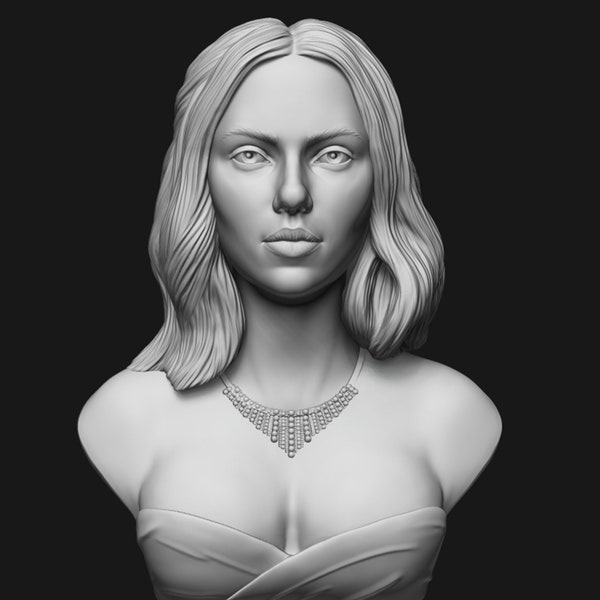 SCARLETT JOHANSSON 3D printed resin bust statue, famous actress and media personality room decoration sculpture