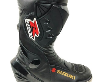 Suzuki Gsxr Motorbike Racing Boots-CE protected -All sizes Available