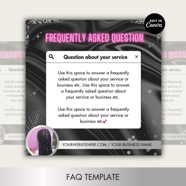 Häufig gestellte Fragen (FAQ) auf Instagram Template-Flyer für Small Business etc inc.