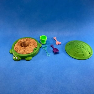 Mini Turtle Sandbox Zen Garden - Kinetic Sand or Real Sand, Mini Tools Included - 3D Printed