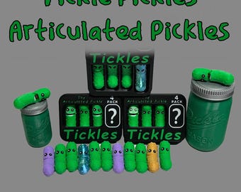 Tickle Pickles - 3D Printed Pickle Keychains / Fidgets / Food Decor / Multiple Optional Containers