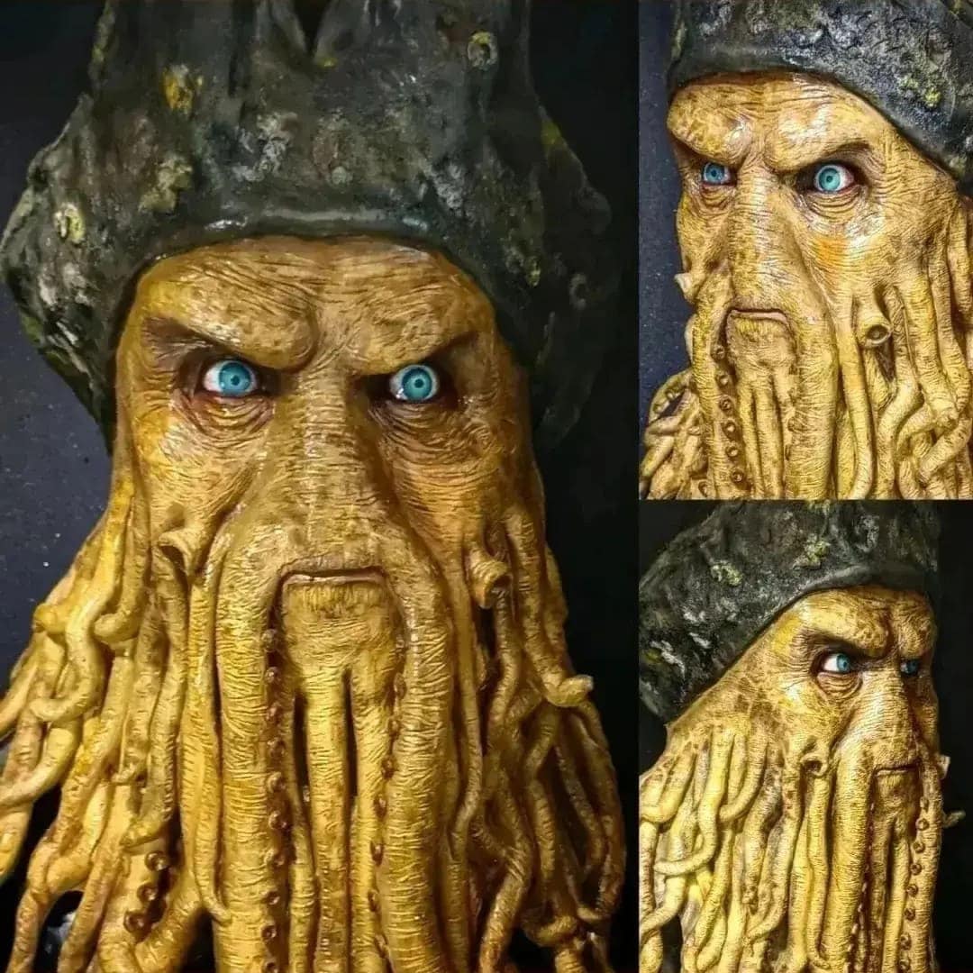 Máscara De Látex Davy Jones De Lujo Piratas Del Caribe Etsy