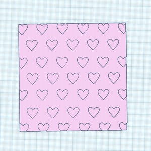 Digital- Hearts 3D Textured Parchment Paper Embosser - STL File to 3D Print