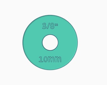 May include: A teal-colored washer with a 3/8" inner diameter and a 10mm outer diameter.
