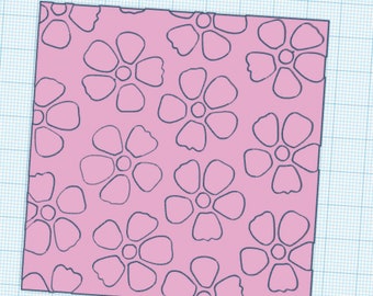 Digital- Flowers 3D Textured Parchment Paper Embosser - STL File for 3D Printing