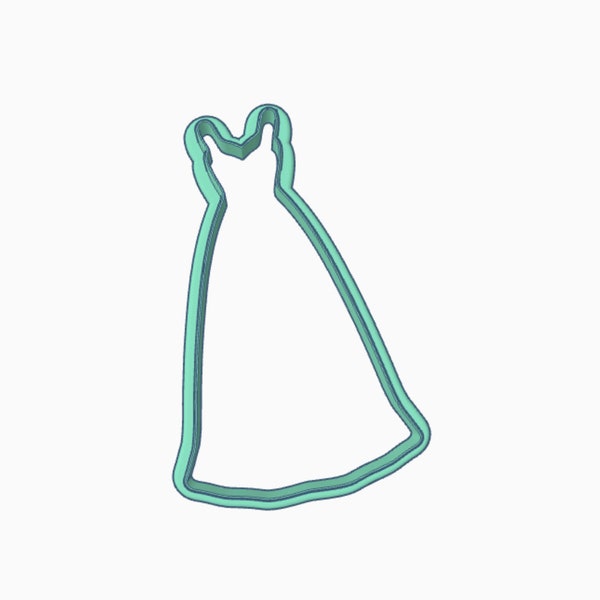 Digital- Wedding Dress Cookie Cutter (6 Sizes)- Digital Download- STL File for 3D Printing