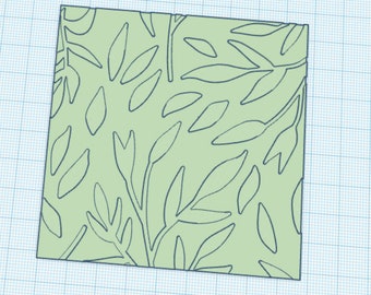 Digital- Greenery Leaves 3D Textured Parchment Paper Embosser- Digital STL File for 3D Printing