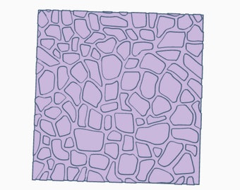 Digital- Cobblestone 3D Textured Parchment Paper Embosser-  STL File for 3D Printing