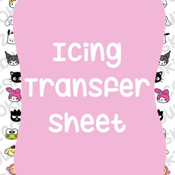 Digital- Niedliche Charaktere Icing Transfer Sheet- Digital Download- PDF Datei