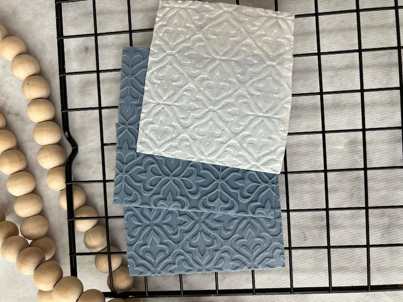 Digital Tile 3D Textured Parchment Paper Embosser STL File for 3D Printing image 3