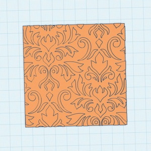Digital- Damask 3D Textured Parchment Paper Embosser- STL File for 3D Printing