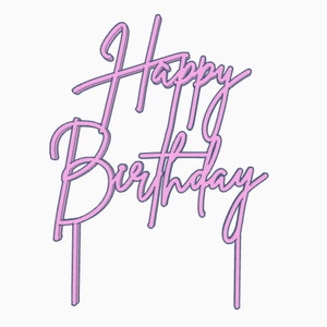 Digital- Happy Birthday Cake Topper (3 Größen enthalten) - Digitale Datei - STL-Datei für den 3D-Druck
