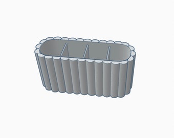 Digital- Scalloped 4 Section Tool/Pen Organizer (Long) - Digital Download- STL Files for 3D Printing