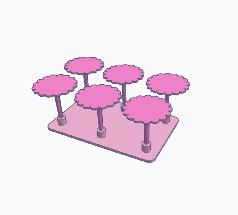 Numérique Clous de fleurs et plateau Téléchargement numérique Fichiers STL pour impression 3D image 1
