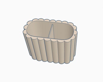 Digital- Scalloped 2 Section Tool/Pen Organizer  - Digital Download- STL Files for 3D Printing