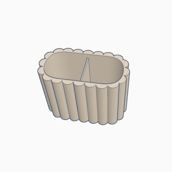 Digital- Scalloped 2 Section Tool/Pen Organizer  - Digital Download- STL Files for 3D Printing