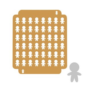 Digital- Gingerbread Man Sprinkle Stencil (3 Sizes Included) - Digital Download- STL File for 3D Printing
