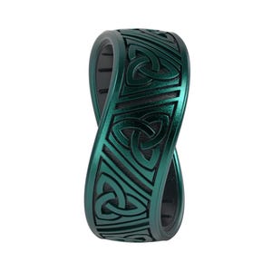 Etched Celtic Trinity Triangles Silicone Ring: Comfort Fit Wedding Band