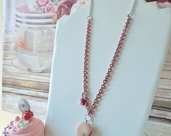 Collier fait main en fimo et aluminium