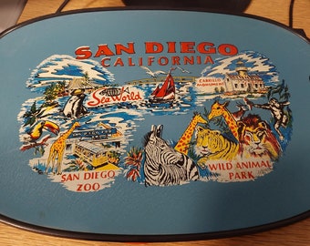 plateau vintage touristique de San Diego des années 80