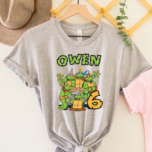 Turtles Birthday Boy Shirt, Turtles Matching T Shirt,Custom Turtle Birthday Party Shirts,Movie Toddler Tee,Anime Boy Tee,Green Turtles Shirt