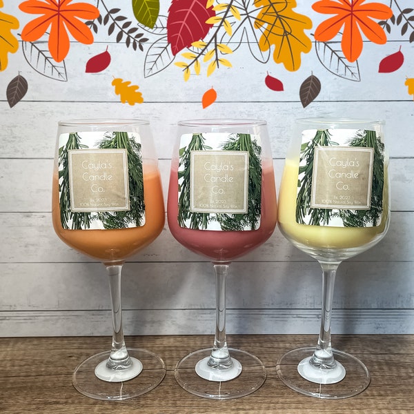 Wine Glass Candle Etsy