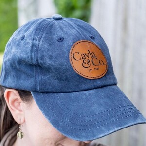 Customizable Ball Caps - Leather Engravable Patch Gift for Girlfriend Gift for Boyfriend Gift for Dad