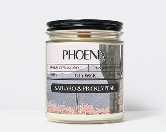 Phoenix Candle | City Wick | Arizona Scented Candle | City Inspired Soy Wax Candles| Cactus & Prickly Pear Candle
