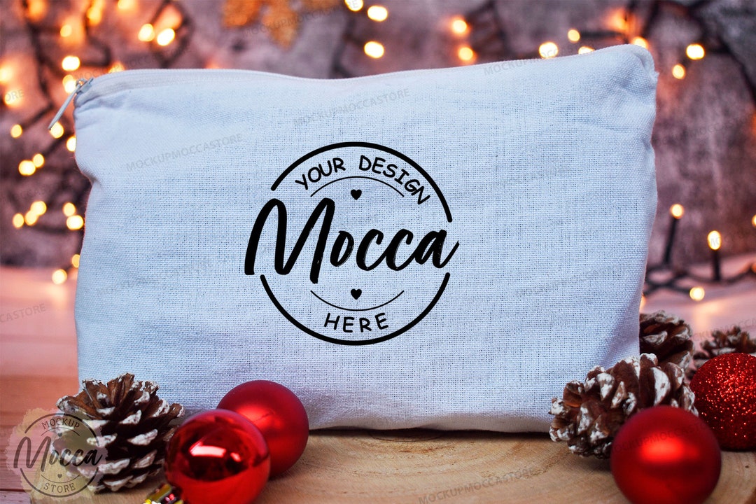 Toiletry Bag Mockup Christmas Mockup Bag Mockup Photograph Styled Stock