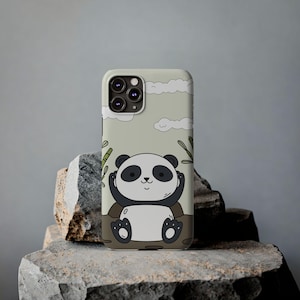 Bonita funda de teléfono con diseño de panda, funda para iPhone con diseño de animales de dibujos animados, funda protectora de silicona suave, adorable funda trasera para teléfono con panda, regalo para panda