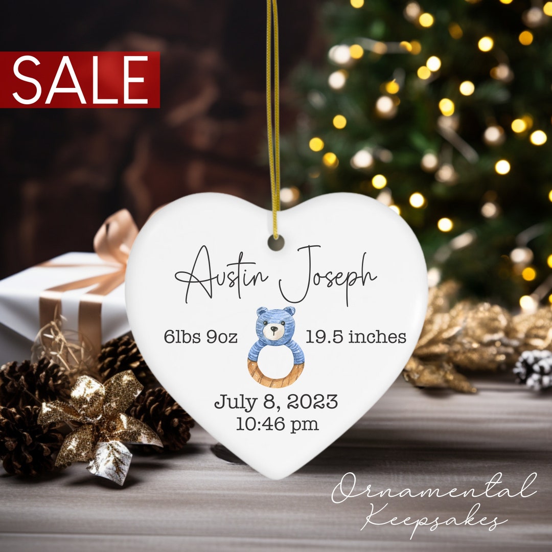 Personalized Baby Boy Christmas Ornament Baby Stats Christmas Ornament Christmas Ornament