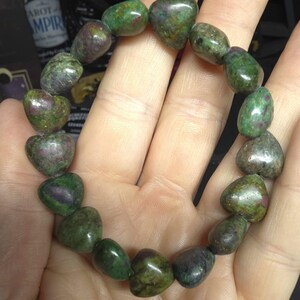 Natural Ruby Zoisite Heart Bracelet | Crystal Spiritual Jewellery | Pagan Inspired | Meditation & Energy Work