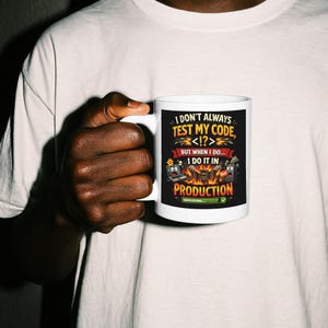 Software Engineer | Hilarious Untested Code Deployment Mug for Production Environments - Ceramic