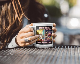 Mom Fuel Ceramic Wine Lover Mug (11oz)