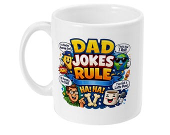 父の日 お父さんジョーク ルール コラージュ セラミックマグ - おもしろダジャレギフト - 11オンス