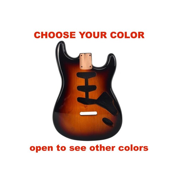 Corps pour guitare électrique Stratocaster en bois d'aulne "finition multicolore" finition haute brillance pour SSS personnalisé ou remplacement pour Strat