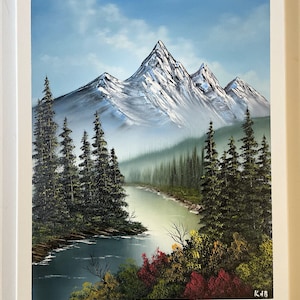 Original Handmade Nature Mountain Landscape Oil Painting on Canvas Art Home Décor