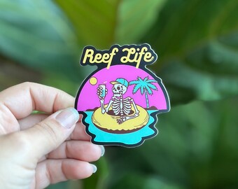 Reef Life Sticker, Coral Reef Sticker, Coral Lover Gift, Reef Tank Sticker, Saltwater Aquarium Sticker