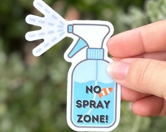 No Spray Zone Fish Sticker 3 inches, Reef Life Sticker, Coral Reef Sticker, Fish Lover Gift, Reef Tank Sticker, Saltwater Aquarium Sticker