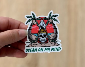 Ocean on my Mind Sticker, Coral Reef Sticker, Coral Lover Gift, Reef Tank Sticker, Saltwater Aquarium Sticker