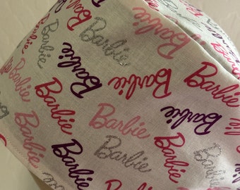 Men/Women Surgical Scrub Cap. B doll silhouette, Words.  Lined Cotton Tie-Back