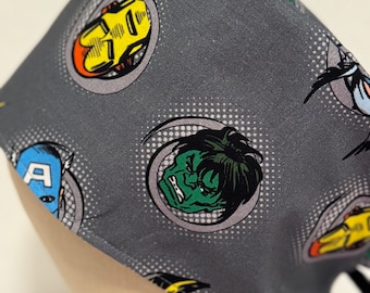 Men/Women Surgical Scrub Cap, Comic.  Lined Cotton Tie-Back