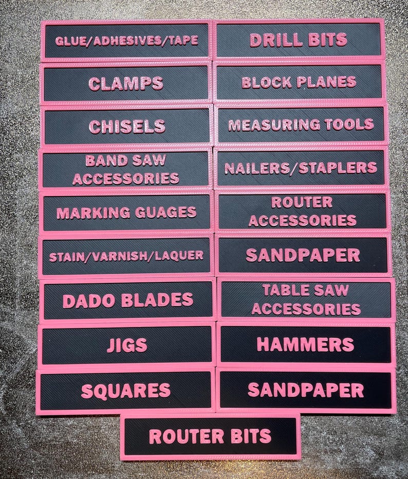 Clearly Labeled Tools Magnetic Toolbox Labels | 3D Printed Tool Drawer Labels | No Adhesive ...
