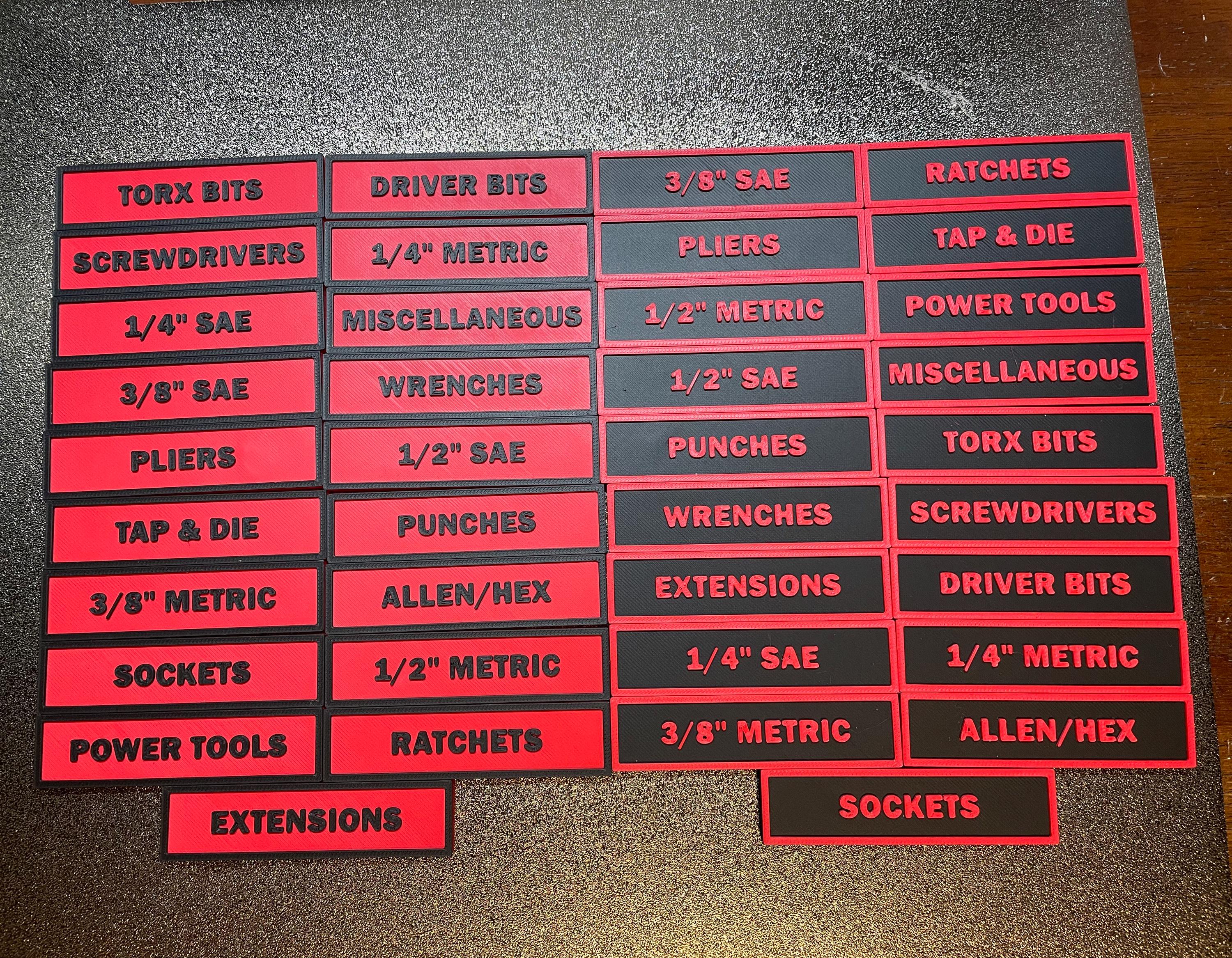 Magnetic Toolbox Labels | 3D Printed Tool Drawer Labels | No Adhesive ...