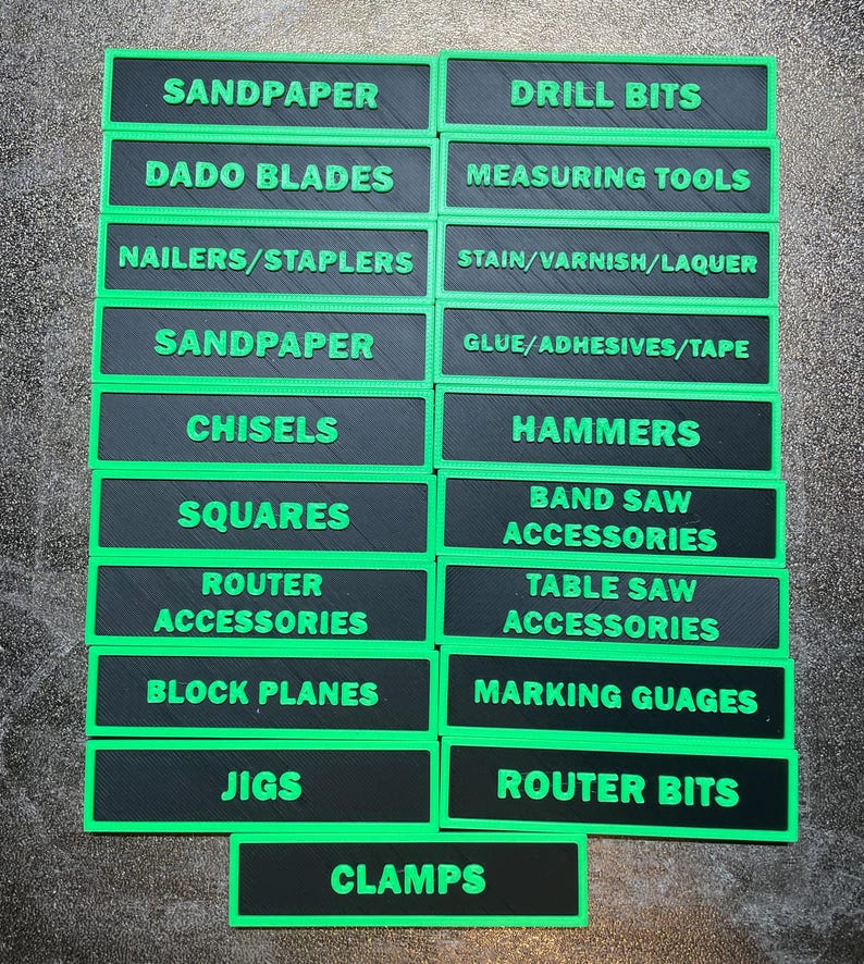 Magnetic Toolbox Labels | 3D Printed Tool Drawer Labels | No Adhesive ...