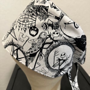 Men/Women Surgical Scrub Cap Lined Nightmare 100% Cotton