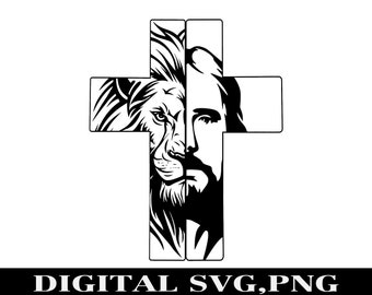 Lion of Judah svg, Jesus Cross SVG, png. Lion Cross PNG. T-shirt PNG. Religious cross png. Jesus cross.