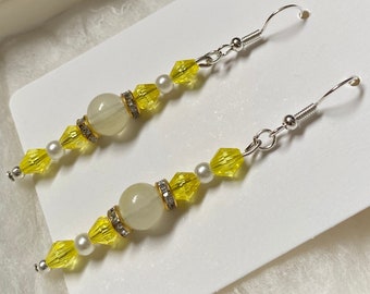 Pendientes colgantes amarillos de la colección Chroma